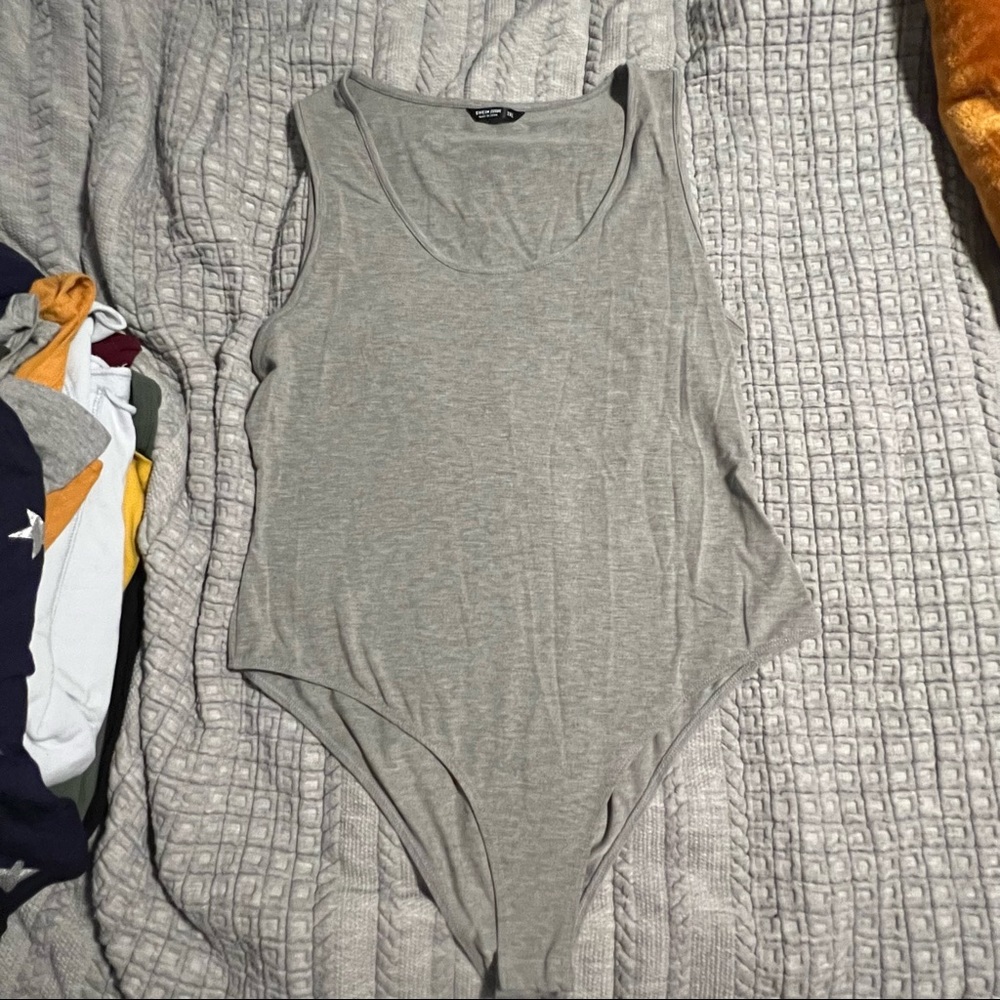 Gray sleeveless body suit from Shein Curve SZ 3XL